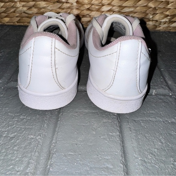Adidas Neo VI Court K White With Purple Accents Size 1 Kids Girls - Picture 5 of 6